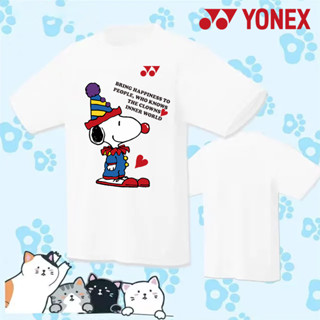 Yonex เสื้อยืดกีฬาแบดมินตันแห้งเร็ว คอกลม ผ้าตาข่าย ลายแบรนด์ "Snooy" สําหรับวิ่ง ฟิตเนส