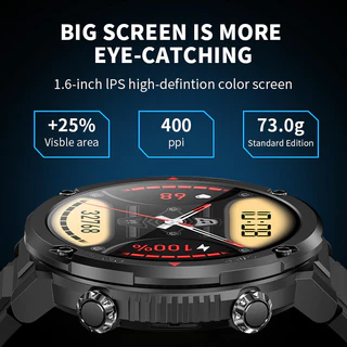 LIGE นาฬิกาข้อมือสมาร์ทวอทช์ หน้าจอ IPS HD 1.6 นิ้ว บลูทูธ IP68 กันน้ํา ความจุเยอะ สําหรับผู้ชาย SmartWatch
