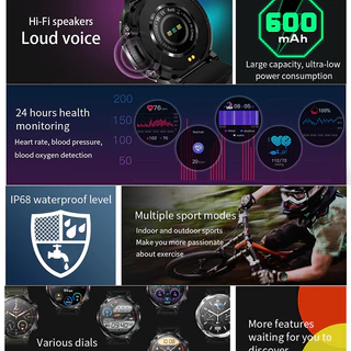 LIGE นาฬิกาข้อมือสมาร์ทวอทช์ หน้าจอ IPS HD 1.6 นิ้ว บลูทูธ IP68 กันน้ํา ความจุเยอะ สําหรับผู้ชาย SmartWatch