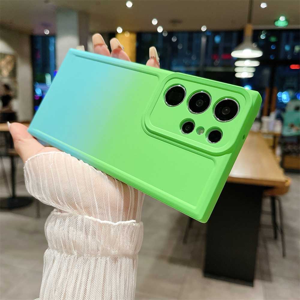 เคสโทรศัพท์มือถือแบบนิ่ม TPU บาง ไล่โทนสี กันรอยเลนส์กล้อง หรูหรา สําหรับ Samsung Galaxy S22 Plus S23 Ultra S21 FE Note 20