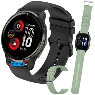 สาย Garmin Venu 2 Plus gps สาย สายนาฬิกาข้อมือซิลิโคน for Garmin Venu SQ Music อุปกรณ์เสริมสมาร์ทวอทช์ Garmin Venu 2Plus สาย Garmin Venu SQ 2 Music สายนาฬิกา watch strap