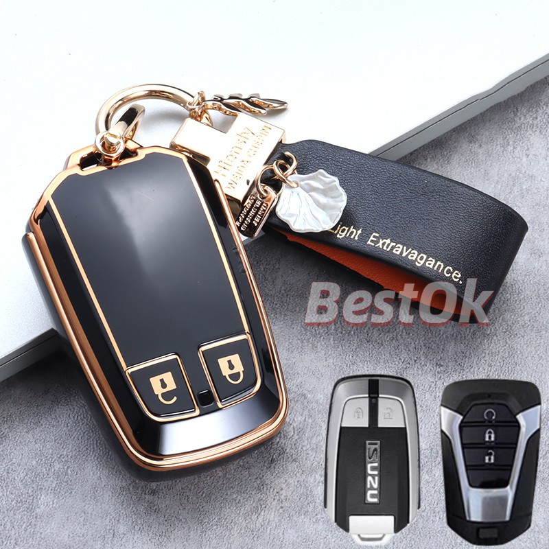 เคสกุญแจรีโมทรถยนต์ TPU พร้อมพวงกุญแจ สําหรับ ISUZU X