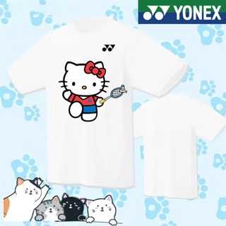 Yonex 2023 เสื้อยืดแขนสั้น ระบายอากาศ แห้งเร็ว ลาย Badminton Jersey Hello Kitty สไตล์เกาหลี สําหรับผู้ชาย ผู้หญิง เหมาะกับการเล่นกีฬา แบดมินตัน วัยรุ่น