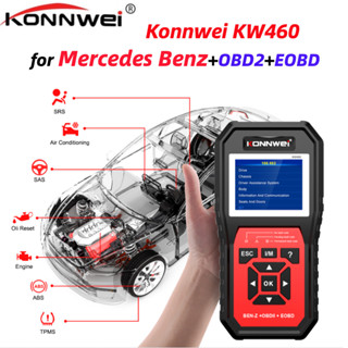 Konnwei KW460 OBD2 เครื่องสแกนเนอร์อ่านโค้ดรถยนต์ สําหรับ Mercedes Benz SRS OIL TPMS Reset OBD 2