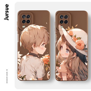 JURSUE เคสคู่ เคสซัมซุง คู่รัก ขอบเหลี่ยมกันกระแทกซิลิโคนนุ่มการ์ตูนน่ารักตลก เคสโทรศัพท์ SAMSUNG A03 A12 A13 A51 A32 A52 A52S 5G M12 M32 พลัส XYH2111