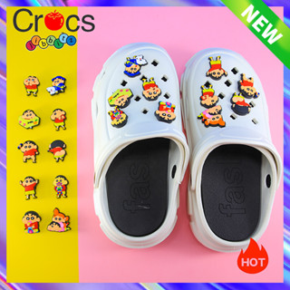 Crocs jibbitz Crocs หัวเข็มขัด ลายการ์ตูนชินจัง สําหรับตกแต่งรองเท้า Crocs