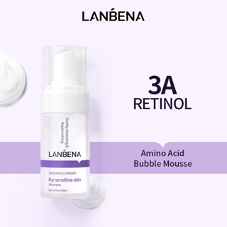 Lanbena Resurfacing Retinol คลีนเซอร์ กรดอะมิโน โฟมมูส ต่อต้านริ้วรอย ซ่อมแซมผิวหน้า 100 มล.