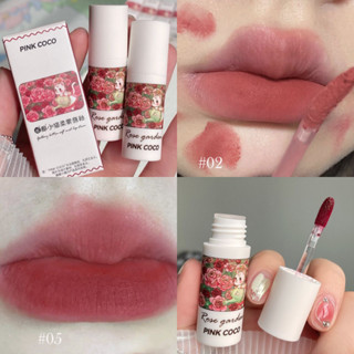 Pink COCO ลิปสติก เนื้อแมตต์กํามะหยี่ กันน้ํา 6 สี - สีนู้ด สีน้ําตาล ลิปทินท์ เพื่อสีติดทนนาน และเรียบเนียน