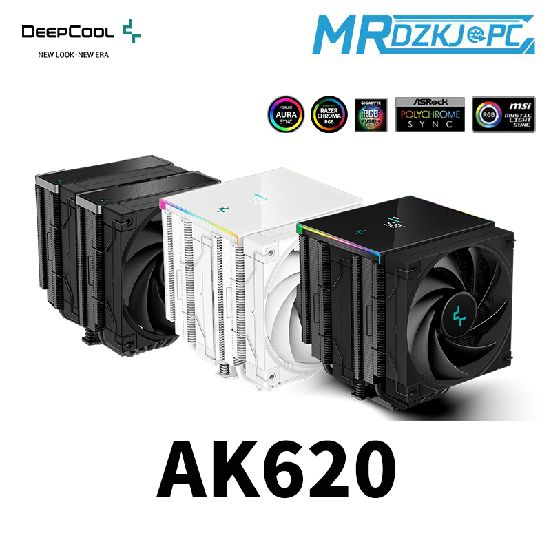 Deepcool AK620 พัดลมระบายความร้อน CPU ดิจิทัล AK620 ZERO DARK ท่อความร้อน 6 ท่อ 120 มม. FDB ประสิทธิภาพสูง สําหรับ Intel LGA1155 LGA1200 LGA1700 AMD AM4 AM5