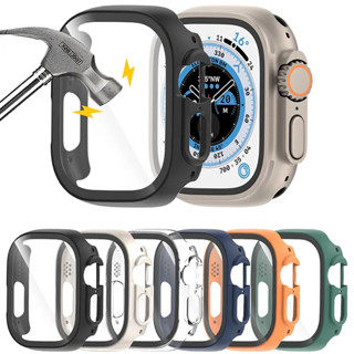 เคส+ กระจกนิรภัยกันรอยหน้าจอ แบบบางพิเศษ สําหรับ Apple Watch Ultra 49 มม. iWatch Ultra