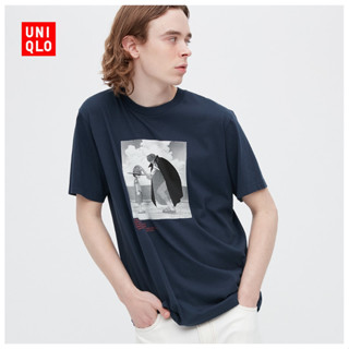 Uniqlo UT เสื้อยืด พิมพ์ลาย One Piece ฟิล์มบาง สีแดง สําหรับผู้ชายและผู้หญิง 453661