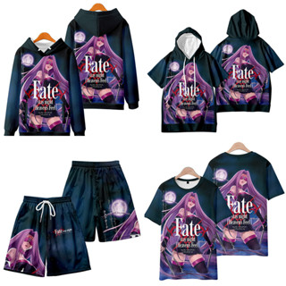 ใหม่ เสื้อกันหนาว เสื้อแจ็กเก็ต แขนยาว มีฮู้ด พิมพ์ลายอนิเมะ Fate Stay Night 3D ทรงหลวม สไตล์ญี่ปุ่น คอสเพลย์ แฟชั่นสําหรับผู้ชาย และผู้หญิง