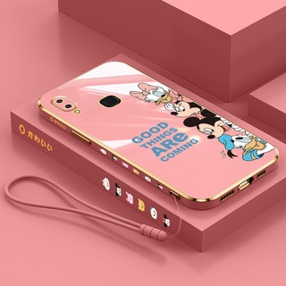 เคสโทรศัพท์มือถือ ลายการ์ตูน Disney Family พร้อมสายคล้อง สําหรับ Vivo V27 Vivo V27E Vivo Y33S Y75 5G