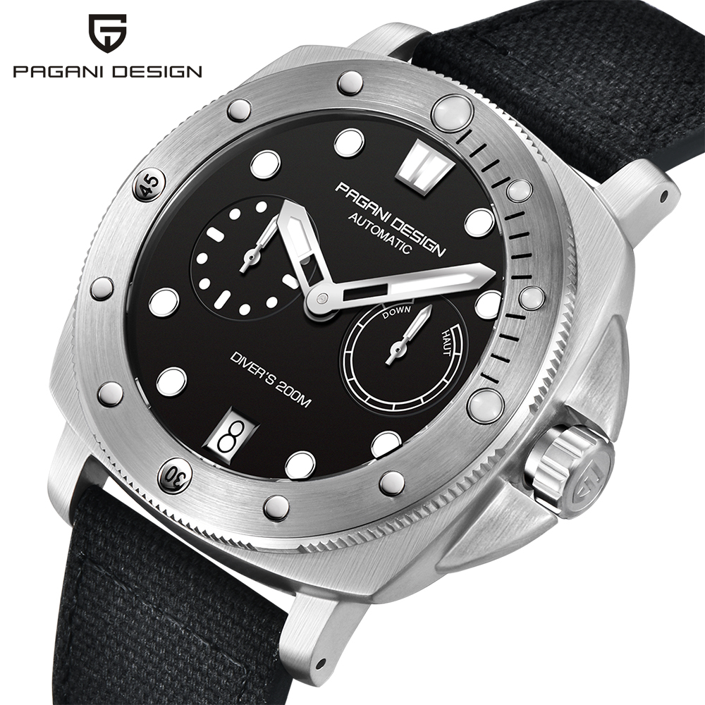 2023 PAGANI DESIGN Mens Mechanical Watch Divers Automatic Mechanical Watch Stainless Steel Sapphire Luxury Sports Clock