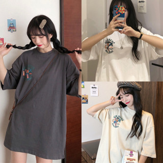 [SSNE] เสื้อยืดคอกลม แขนสั้น พิมพ์ลาย ทรงหลวม สไตล์เรโทร ฤดูร้อน สําหรับผู้หญิง UOM