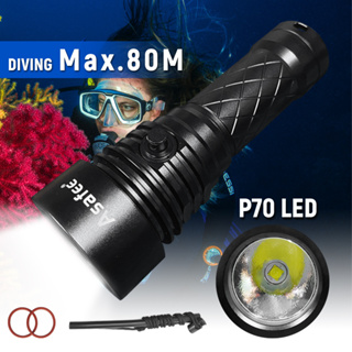 Asafee A19S ไฟฉายดําน้ํา XHP70 LED 2500LM 3 โหมด 80 ม. สําหรับดําน้ํา