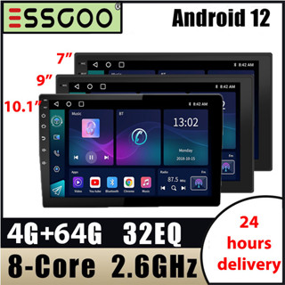 [4G+64G 8core-2.6ghz] ESSGOO กล้องพาโนรามา แอนดรอยด์ 12 2 din 7 9 10.1 นิ้ว 4G WIFI GPS 360 รองรับบลูทูธ EQ WIFI สําหรับรถยนต์