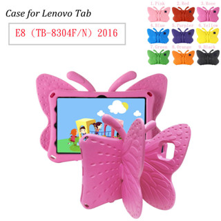 For Lenovo Tab E8 (TB-8304F/N) 2016 Safe Kids Butterfly EVA Foam Stand Case Cover Shockproof Case