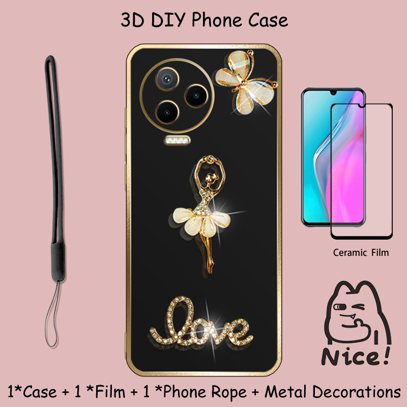 แฟชั่น 3D สําหรับ Infinix หมายเหตุ 12 2023/หมายเหตุ 12 Pro 4G/X676C/X676B/หมายเหตุ 20 กรณีเซรามิคฟิล