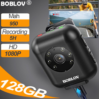 Boblov W4 กล้องแอคชั่น ขนาดเล็ก 128GB HD 1080P DVR บันทึกเสียงวิดีโอ กล้องแอคชั่นแคม กล้องพกพา สวมใส่ได้ กล้องรถจักรยานยนต์ กล้องแดชแคม สําหรับ Vlogging