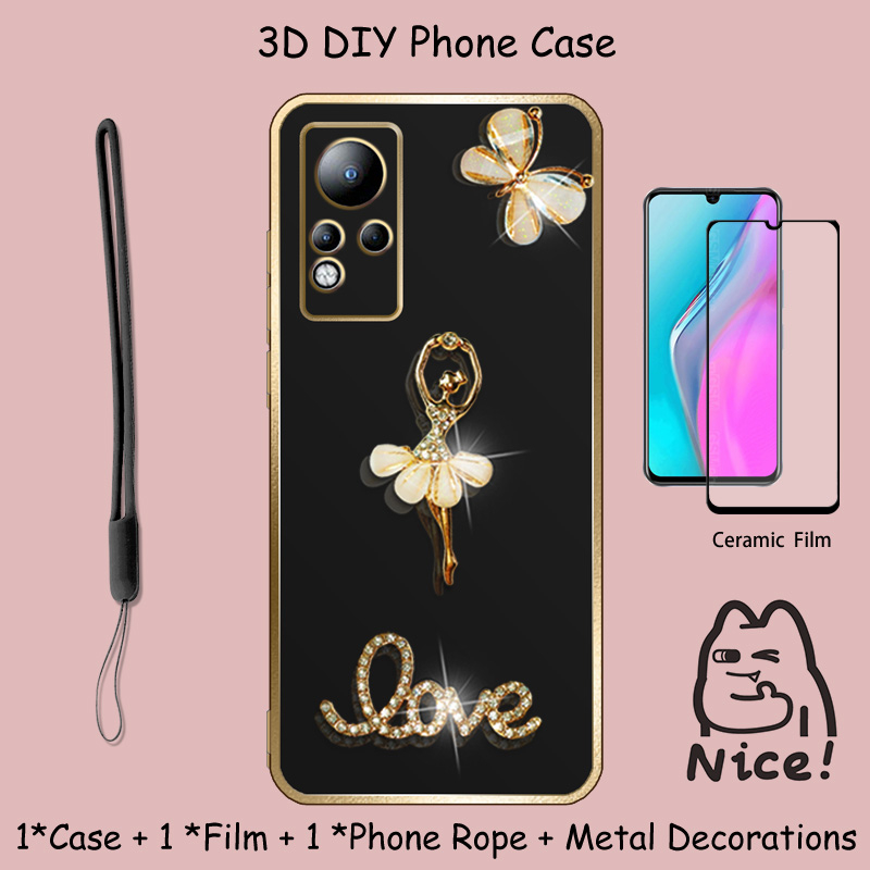 แฟชั่น 3D สําหรับ Infinix หมายเหตุ 12 G88 หมายเหตุ 11 X663/X633B/X663C/X663D กรณีเซรามิคฟิล์มและซิลิ