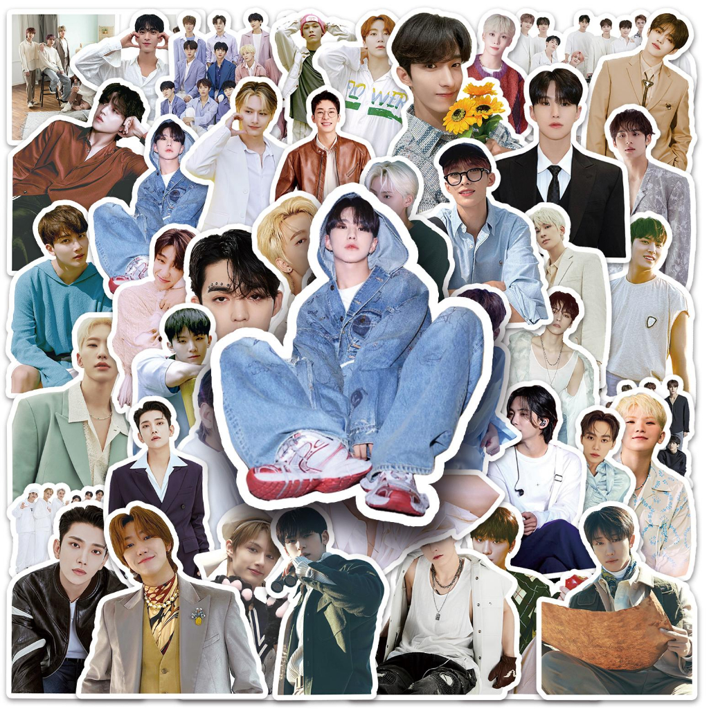 ยี่ห้อ-ใหม่ 50 ชิ้น Seventeen Kpop DIY สติกเกอร์สร้างสรรค์สําหรับตกแต่งแล็ปท็อป/โทรศัพท์/กีตาร์/หมวกกันน็อก, Home Decal สติกเกอร์กันน้ํา