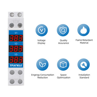 Din Rail เครื่องวัดแรงดันไฟฟ้า 18 มม. Ac 80-500V 220V 380V หน้าจอดิจิทัล LED