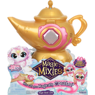 Magic Mixies Magic Genie Lamp with Interactive 8" Pink Plush Toy and 60+ Sounds and Reactions. Perform The Magic Steps to Unlock a Magic Ring and Reveal a Pink Genie Mixie from The Real Misting Lamp