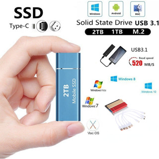 ฮาร์ดไดรฟ์ภายนอก SSD 60TB 2TB 128TB USB3.1 TYPE-C ความเร็วสูง ขนาดเล็ก พกพาง่าย สําหรับแล็ปท็อป หน้าต่าง Mac