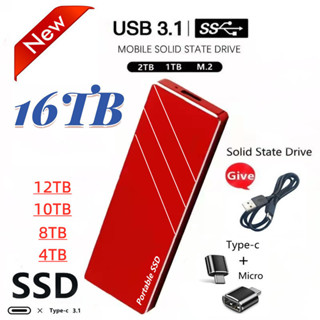 ฮาร์ดไดรฟ์ภายนอก SSD Type-C USB3.1 ความเร็วสูง 16TB 30TB 60TB 128TB ขนาดเล็ก แบบพกพา สําหรับแล็ปท็อป