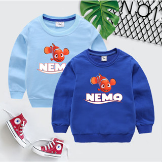 เสื้อกันหนาว เนื้อผ้าฝ้าย 100% ลายการ์ตูนปลา NEMO ทรงหลวม ใส่สบาย เหมาะกับฤดูใบไม้ร่วง ฤดูหนาว สําหรับเด็กผู้ชาย SW017