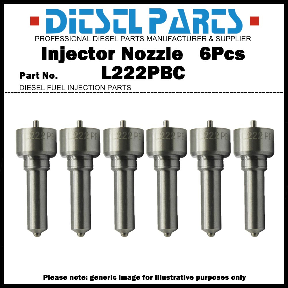 6x Common Rail หัวฉีดน้ํามันเชื้อเพลิงเคล็ดลับ L222PBC fit Volvo B12 FH12 FM12 NH12 D12D 12.1d FM9 9