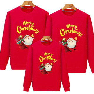 เสื้อยืด เสื้อฮู้ดดี้ ผ้าฝ้าย พิมพ์ลาย Merry Christmas Santa Xams Deer สําหรับครอบครัว ผู้ชาย ผู้หญิง