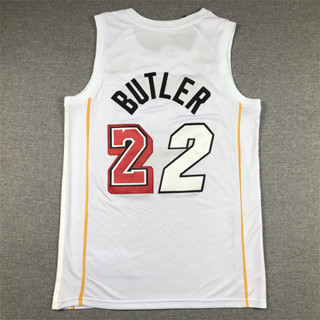 เสื้อกีฬาแขนสั้น ปักลาย Jimmy Butler Miami Heat No. 22