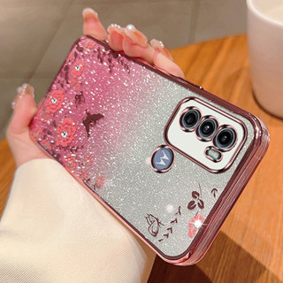 เคสซิลิโคนนิ่ม แบบใส ประดับพลอยเทียม สําหรับ Motorola Moto G60 G52 G82 G22 G30 G20 G10