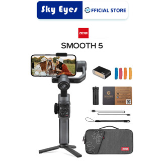 Zhiyun Smooth 5 ไม้กันสั่นมือถือ 3 แกน สําหรับ iPhone Samsung Huawei Android ฯลฯ สมาร์ทโฟน