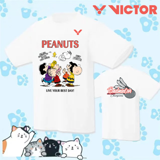 ใหม่ VICTOR เสื้อกีฬาแบดมินตัน แขนสั้น ลายสนูปปี้ แห้งเร็ว สําหรับผู้ชาย และผู้หญิง 2023