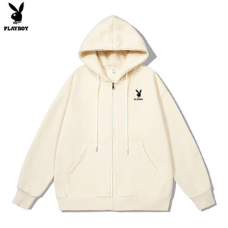 PLAYBOY Cardigan Solid Sweater Mens Hooded Casual Top