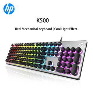 Hp K500 คีย์บอร์ดเล่นเกม แบบใช้สาย และเมาส์เกมมิ่ง มีไฟแบ็คไลท์ สีสันสดใส สําหรับ PC คอมพิวเตอร์ แล็ปท็อป