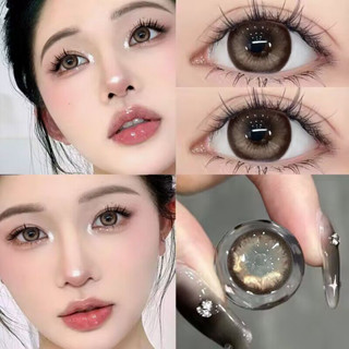 (COD)คอนแทคเลนส์สีน้ำตาล ตาตุ๊กตา 14.5mm พร้อมชุดคอนแทคเลนส์สายตาสั้นเกรดส่งกล่อง คอนแทคเลนส์สีน้ําตาล