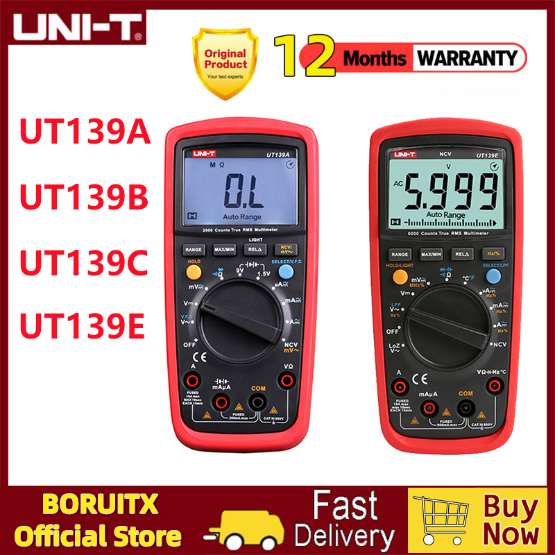 Uni-t UT139A UT139B UT139C UT139E True RMS เครื่องทดสอบดิจิตอล AC DC แอมป์มิเตอร์โวลต์มิเตอร์ความต้า