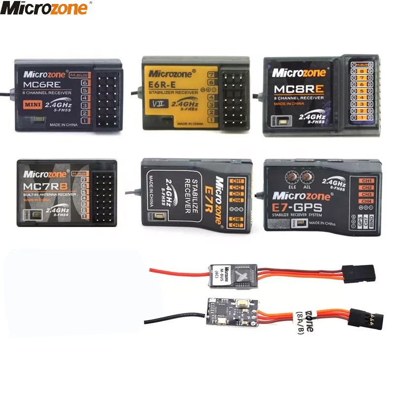 Microzone MC6RE MC7RB ตัวรับส่งสัญญาณ M-SBUS ขนาดเล็ก 6CH MC8RE 8CH สําหรับโดรนบังคับ MC6C MC8B MC90