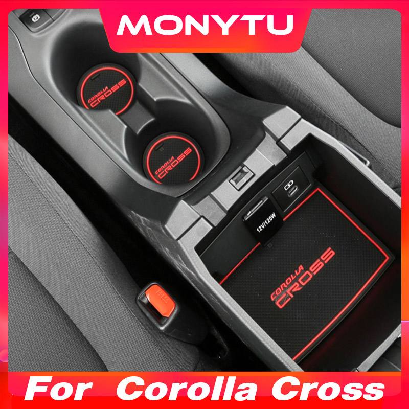 สําหรับโตโยต้าโคโรลล่าข้าม2021-2025ภายในรถประตูสล็อตเสื่อยางกันลื่นเสื่อตกแต่งรถอุปกรณ์ผลิตภัณฑ์