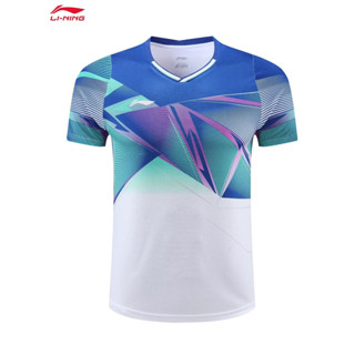 ใหม่ Li Ning เสื้อกีฬาแบดมินตัน แขนสั้น แบบแห้งเร็ว สําหรับเด็กผู้ชาย และผู้หญิง 2023