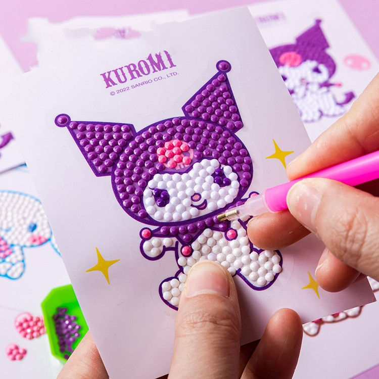 4 ชิ้น/เซ็ต Sanrio Mymelody Kuromi Cinnamoroll ชุดภาพวาดเพชรสร้าง DIY ศิลปะหัตถกรรมเด็กหญิง Magical 5D ภาพวาดเพชร