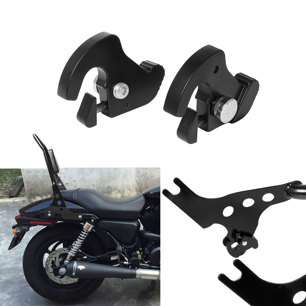 ชุดสลักโรตารี่ ถอดออกได้ สีดํา สําหรับ Harley Touring Sissy Bar 883 1200 Fat Boy Road King XL883 XL1200