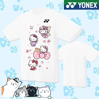 เสื้อกีฬาแบดมินตันแขนสั้น ลายทีมชาติไทย Yonex Hello Kitty แบบแห้งเร็ว สไตล์เกาหลี สําหรับผู้ชาย และผู้หญิง 2023