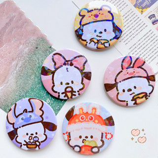 ป้ายเหล็กดีบุก ลายการ์ตูน Sanrio Pacha Dog Stitch น่ารัก สําหรับห้อยตกแต่ง