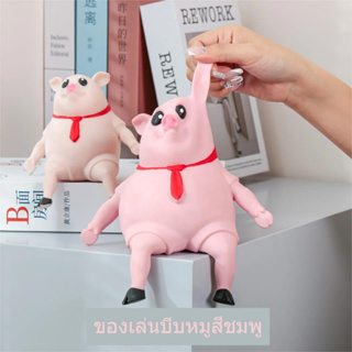 ของเล่นบีบอัด Piggy Squeeze Toy หมูยืด สกุชชี่ ของเล่นยืดได้ ของเล่นบีบ คลายความเครียด สกุชชี่ ของเล่น ของเล่นบีบนุ่ม ขอ