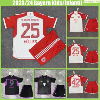 เสื้อกีฬาแขนสั้น ลายทีมชาติฟุตบอล Bayern Munich 2023 24 ชุดเหย้า สําหรับเด็ก